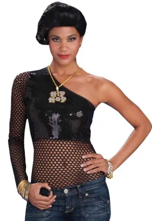 Hip Hop Sequined Mesh Costume Top