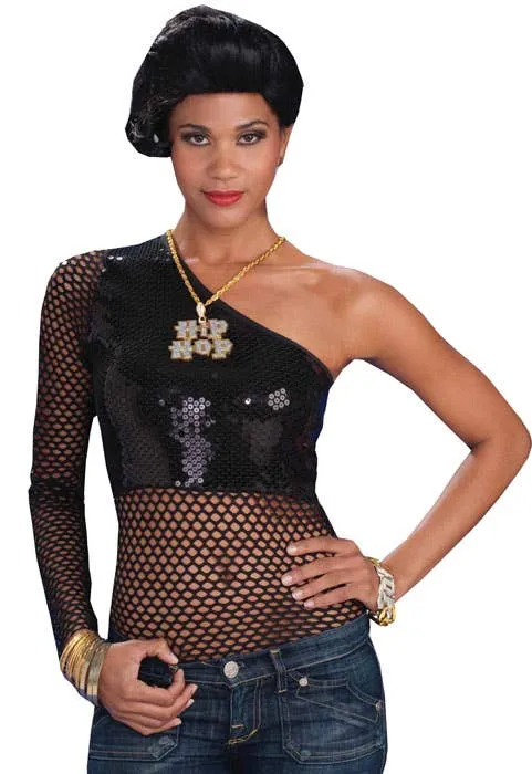 Hip Hop Sequined Mesh Costume Top
