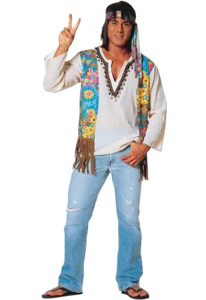 Hippie Dude Mens 1960s Costume Top