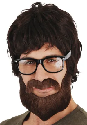 Hipster Brown Beard and Moustache Set