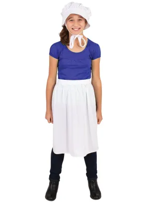 Historical Girls Colonial Bonnet and Apron Costume Set
