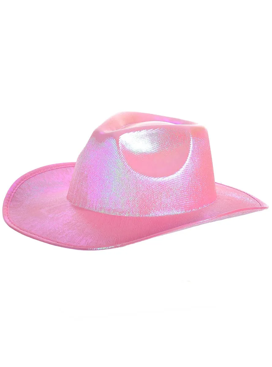 Holographic Pink and Blue Cowgirl Festival Hat