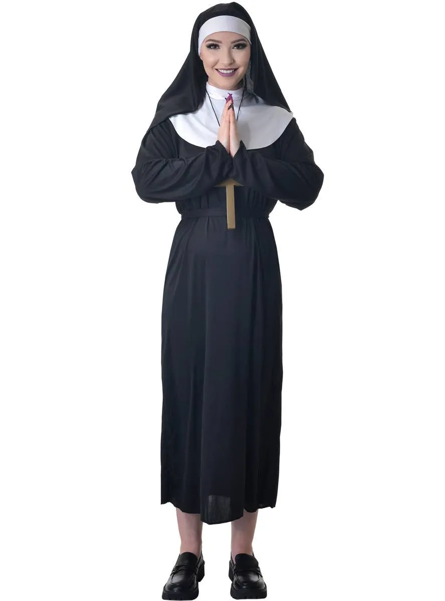 Holy Nun Womens Classic Black Costume Robe and Habit