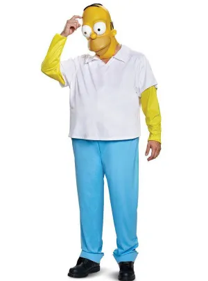 Homer Simpson Mens Deluxe Dress Up Costume