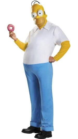 Homer Simpson Mens Deluxe Fancy Dress Costume