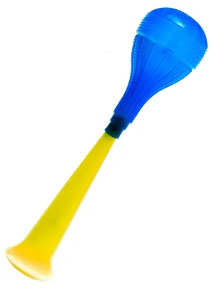 Honking Blue Top and Yellow Bottom Clown Costume Horn