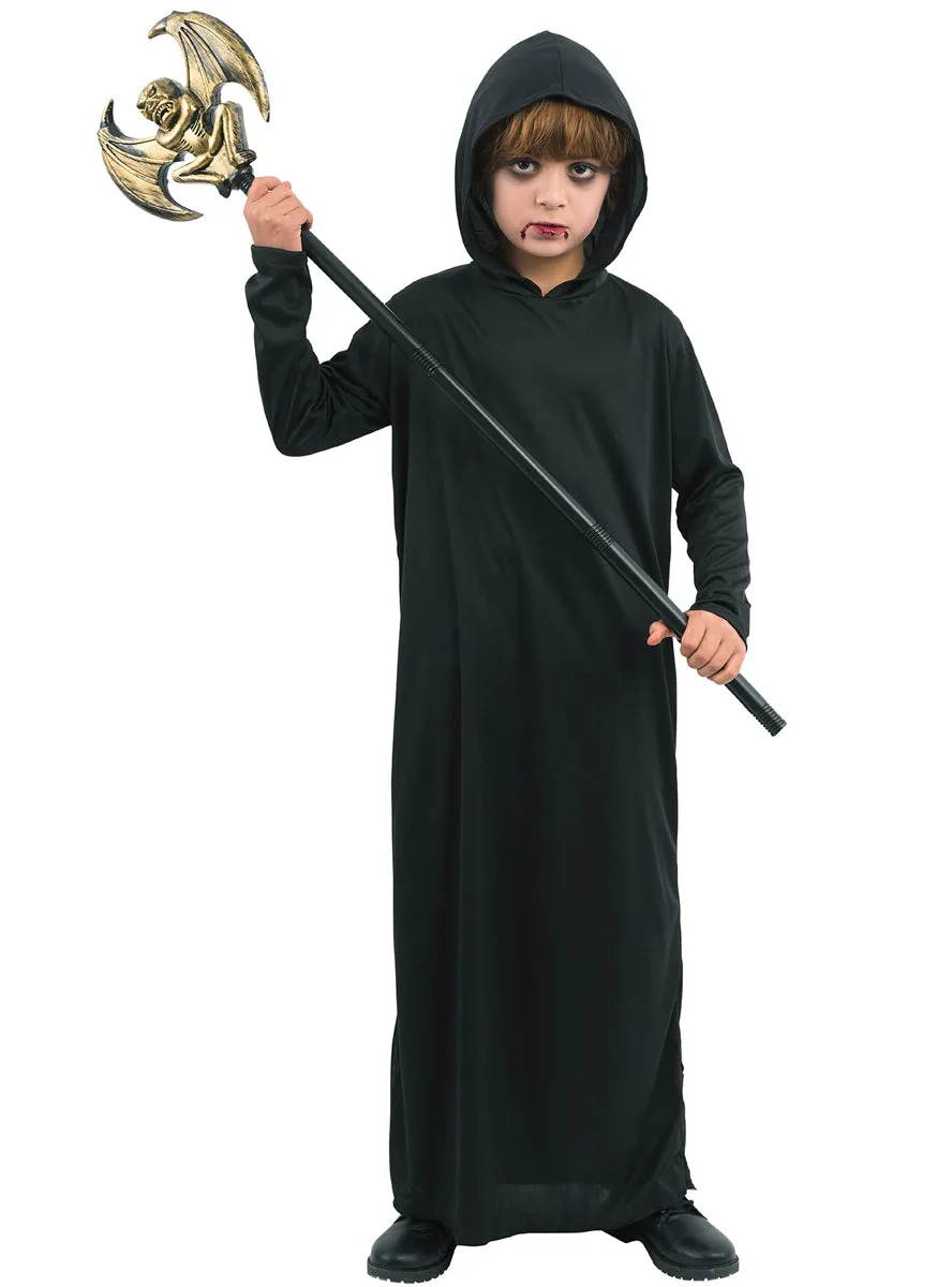 Hooded Black Reaper Boys Simple Halloween Costume