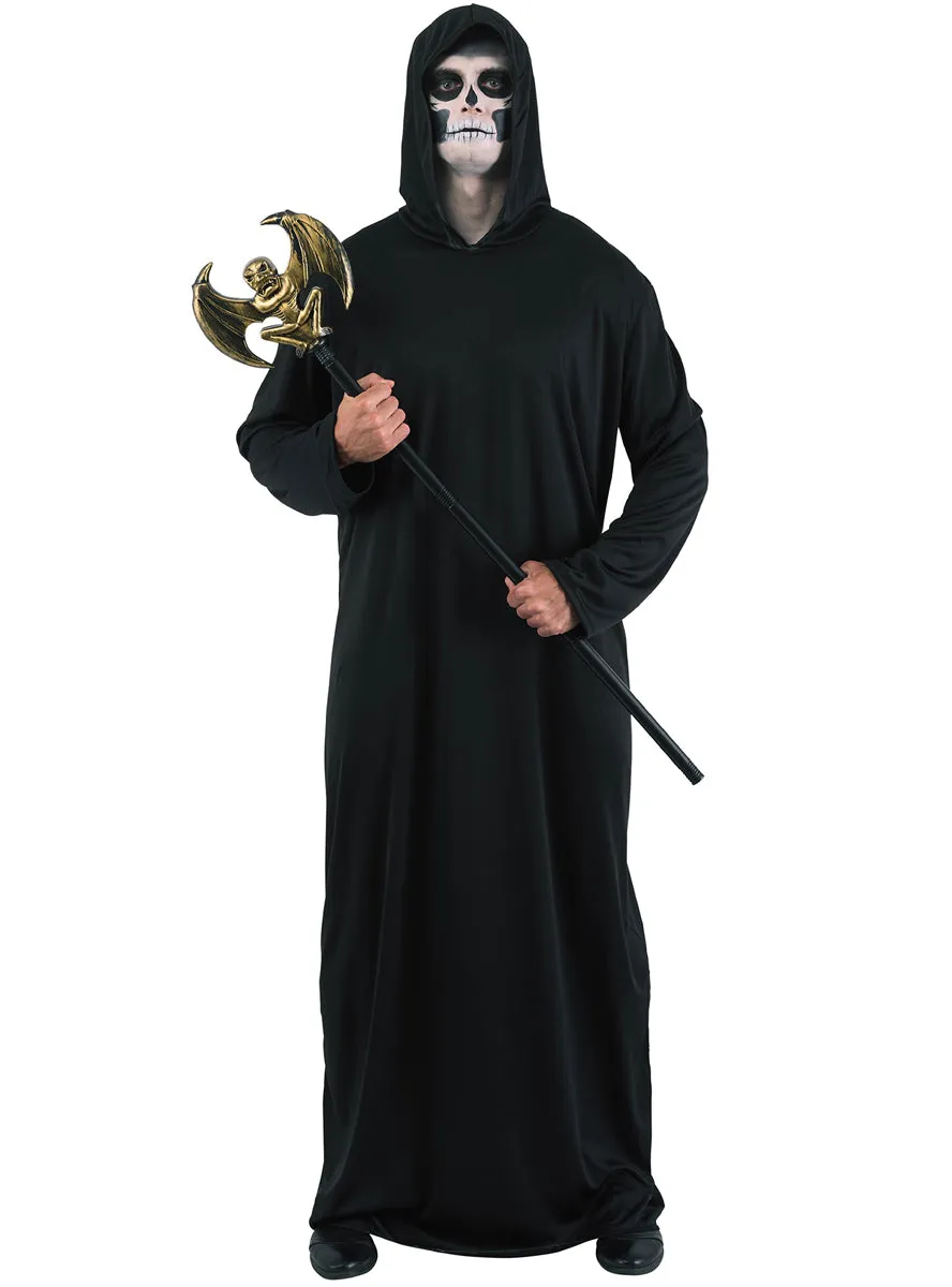Hooded Black Reaper Mens Simple Halloween Costume