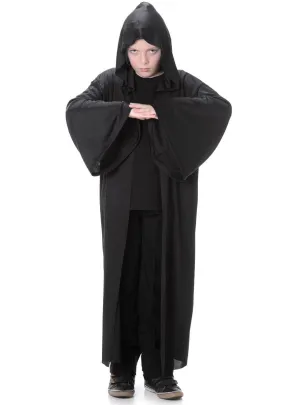 Hooded Boys Black Halloween Costume Robe