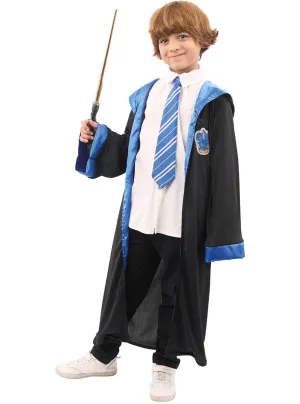 Hooded Boys Blue Magical House Robe Costume
