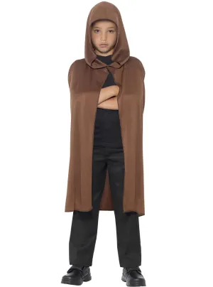 Hooded Boys Brown Costume Cape
