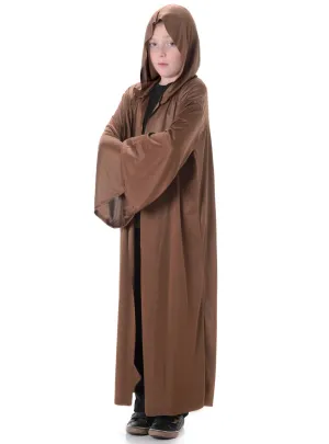 Hooded Boys Brown Jedi Costume Robe