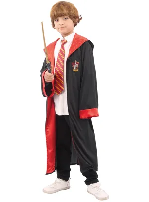 Hooded Boys Red Magical House Robe Costume
