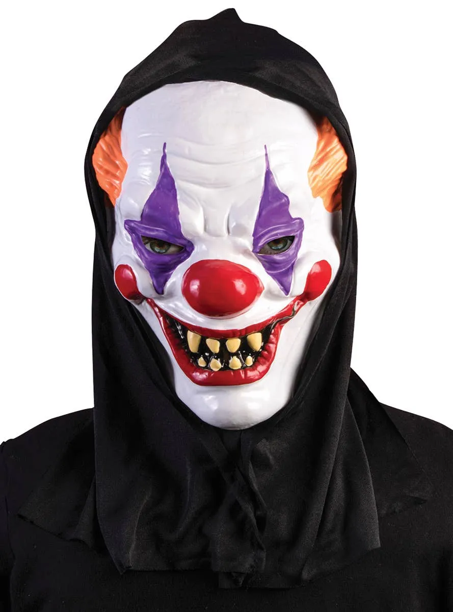 Hooded Evil Clown Halloween Costume Mask