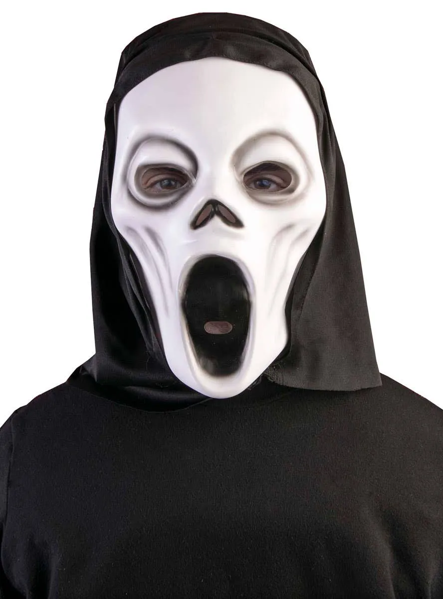 Hooded Ghost Face Halloween Costume Mask