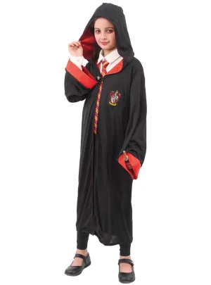 Hooded Girls Magical Red House Robe Costume