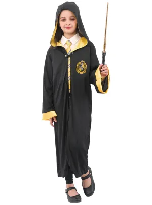 Hooded Girls Magical Yellow House Robe Costume
