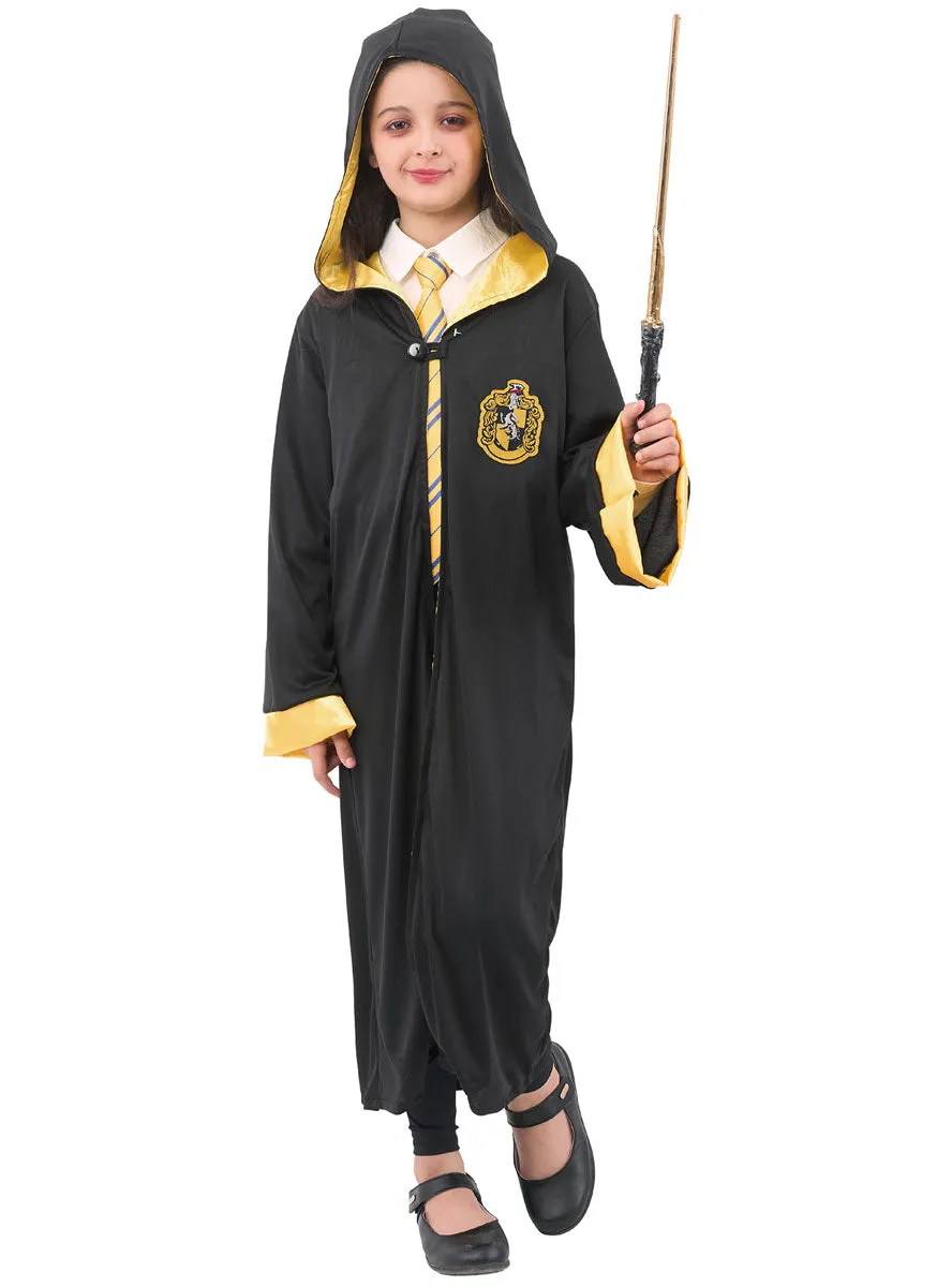 Hooded Girls Magical Yellow House Robe Costume