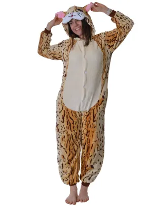 Hooded Leopard Onesie Adults Costume