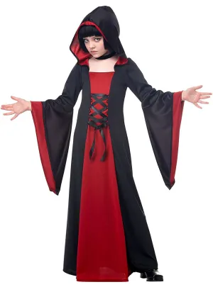 Hooded Long Red Robe Girls Halloween Costume
