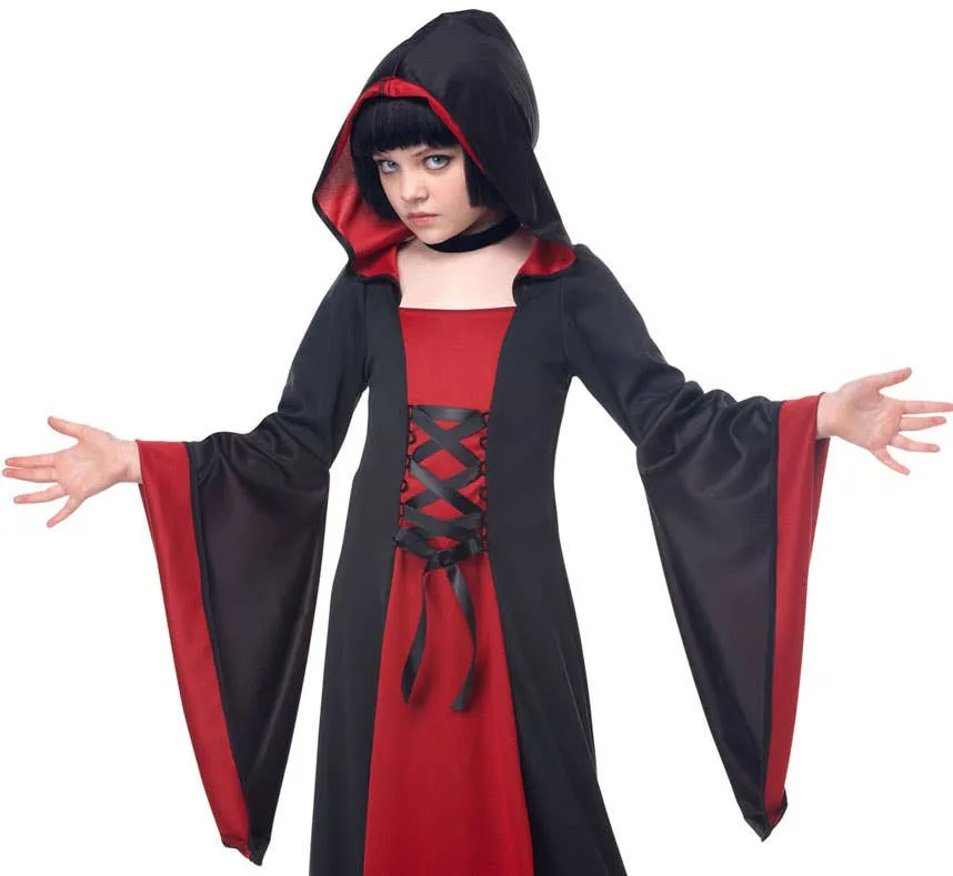 Hooded Long Red Robe Girls Halloween Costume