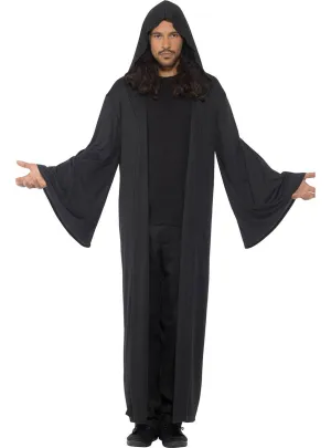 Hooded Mens Black Halloween Costume Robe