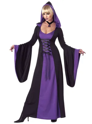 Hooded Purple Robe Womens Halloween Costume