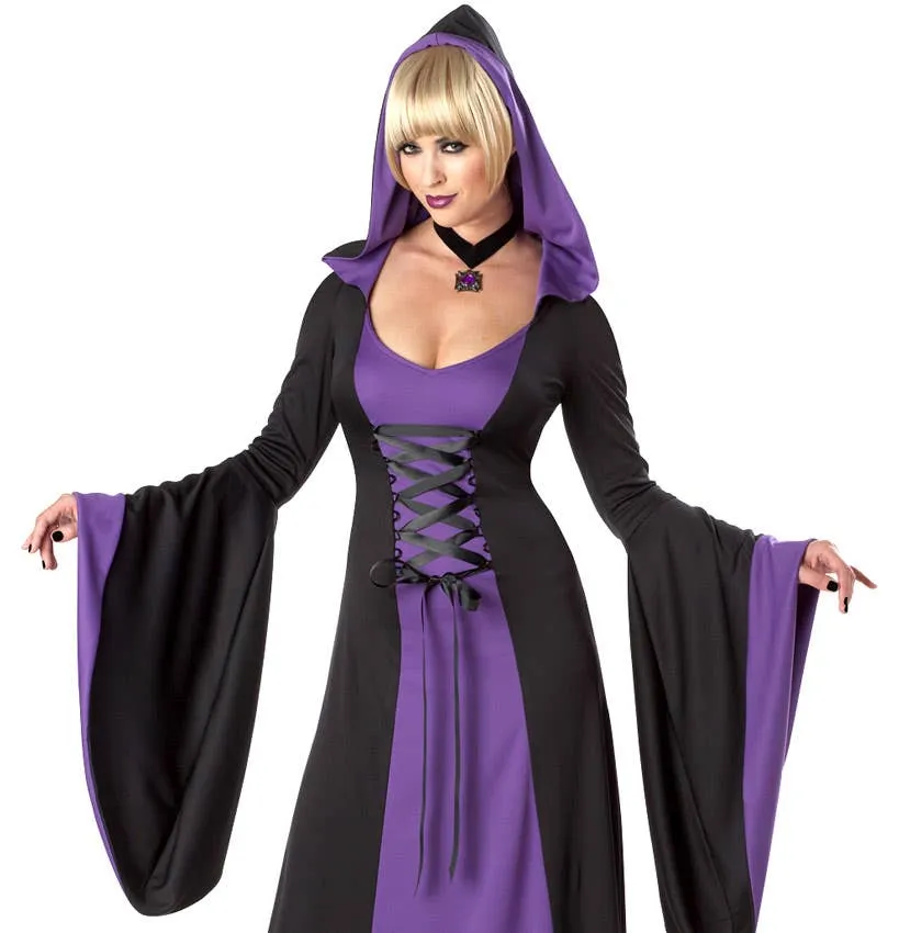 Hooded Purple Robe Womens Halloween Costume