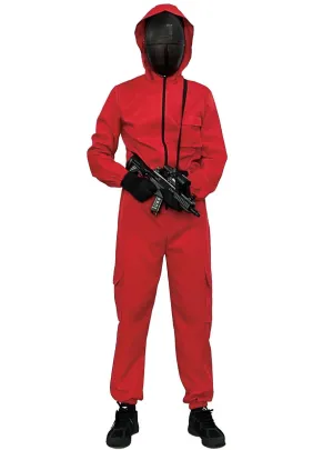 Hooded Red Jumpsuit Mens Costume