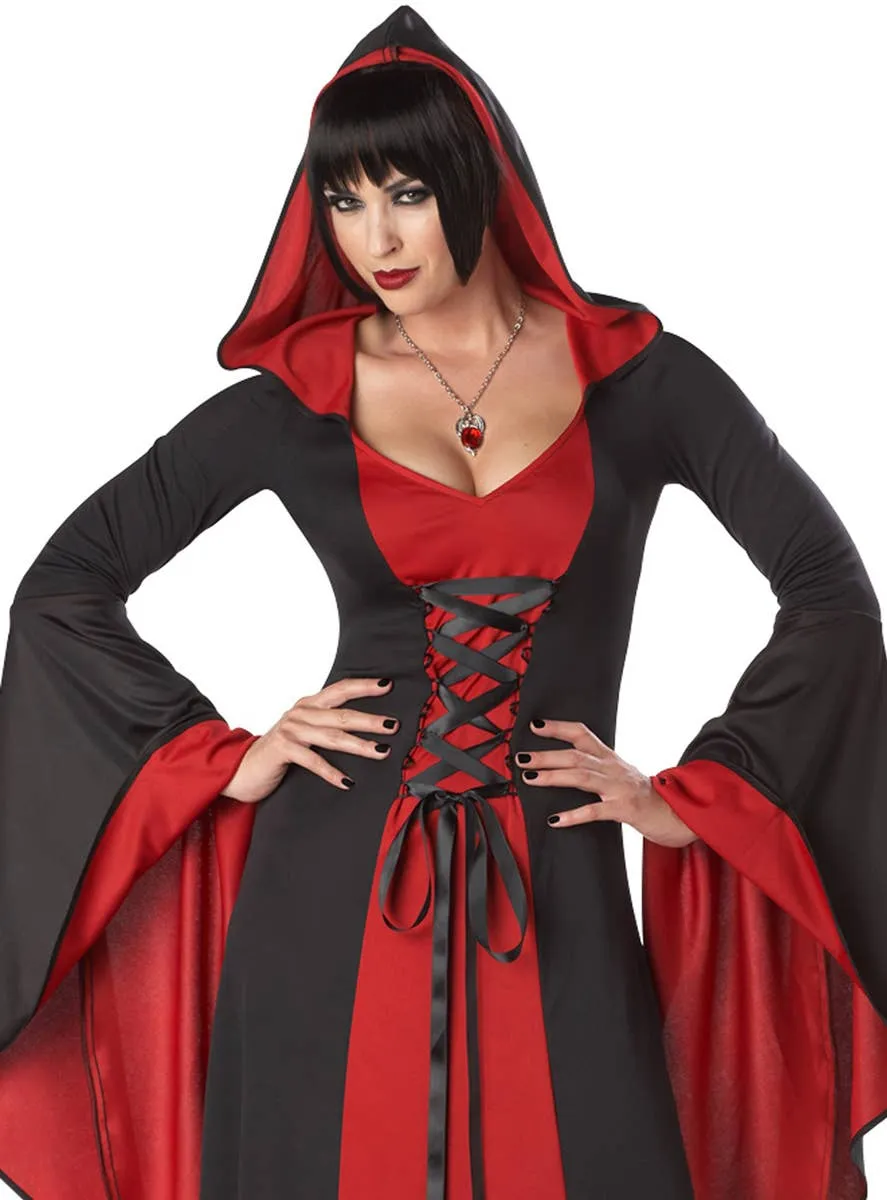 Hooded Red Robe Womens Halloween Costume Robe