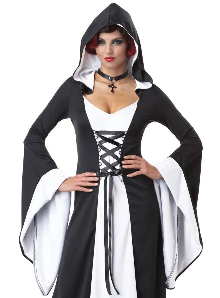 Hooded White Robe Womens Halloween Costume