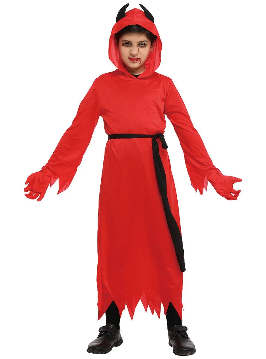 Horned Red Devil Boys Halloween Costume