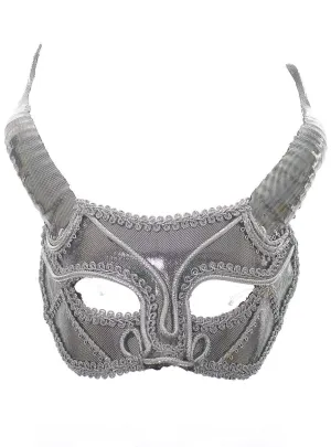 Horned Silver Foil Costume Mask
