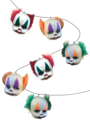 Horror 6 Clown Heads Garland Halloween Decoration