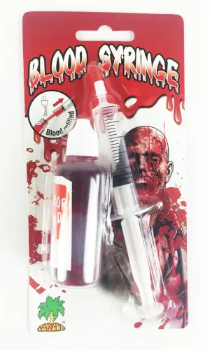 Horror Blood with Syringe Halloween Accessory