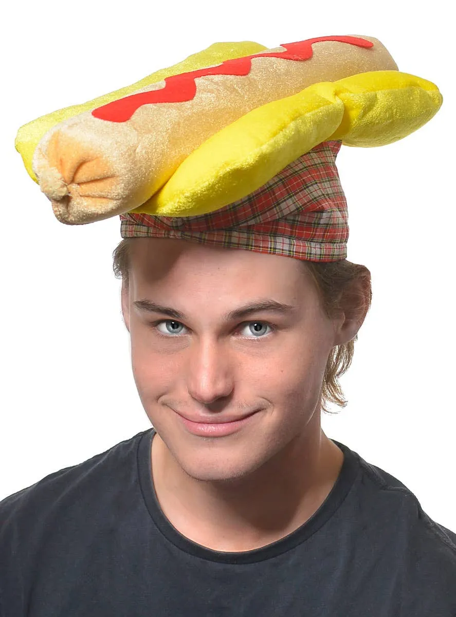 Hot Dog Plush Novelty Food Hat