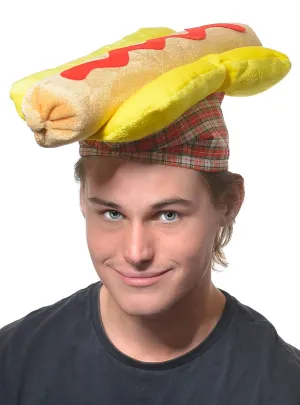 Hot Dog Plush Novelty Food Hat