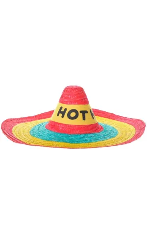 Hot Hot Hot Adults Colourful Mexican Sombrero Costume Hat