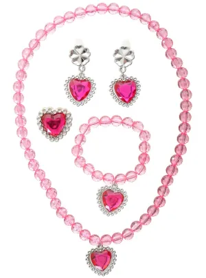 Hot Pink 4 Piece Girls Princess Jewellery Set