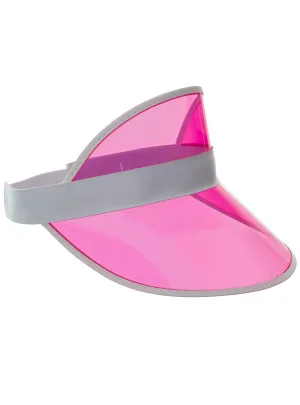 Hot Pink Adults 1980s Visor Costume Hat