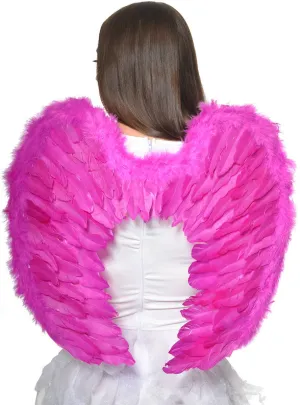 Hot Pink Feather Angel Costume Wings
