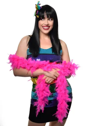 Hot Pink Fluffy 220cm Feather Boa Costume Accessory