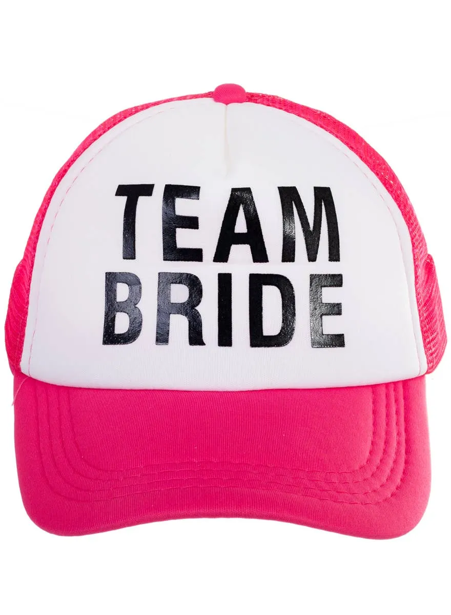 Hot Pink Team Bride Womens Hens Night Cap