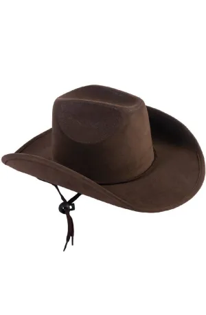 Howdy Cowboy Kids Brown Suede Costume Hat