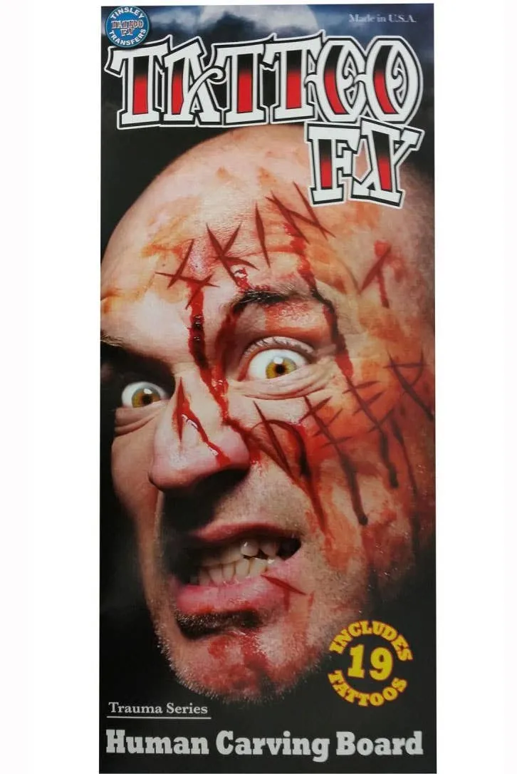 Human Carving Board Temporary Tattoo FX