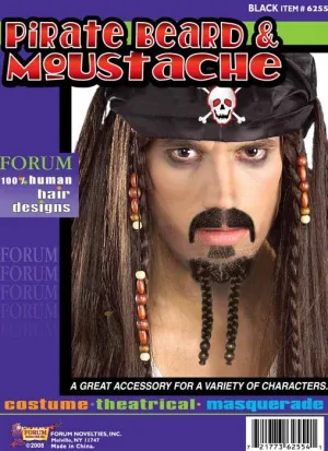 Human Hair Deluxe Pirate Beard Set