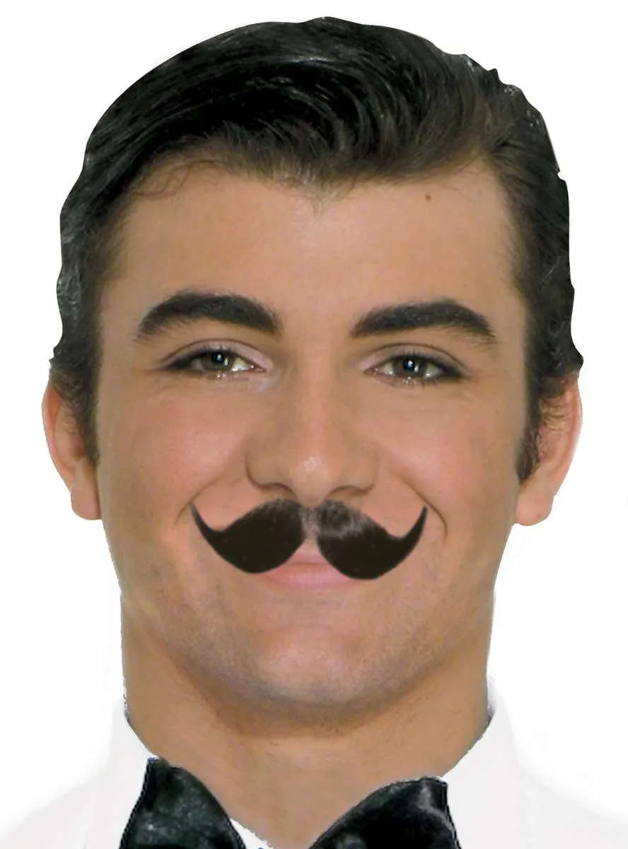 Human Hair Englishman Winged Black Moustache