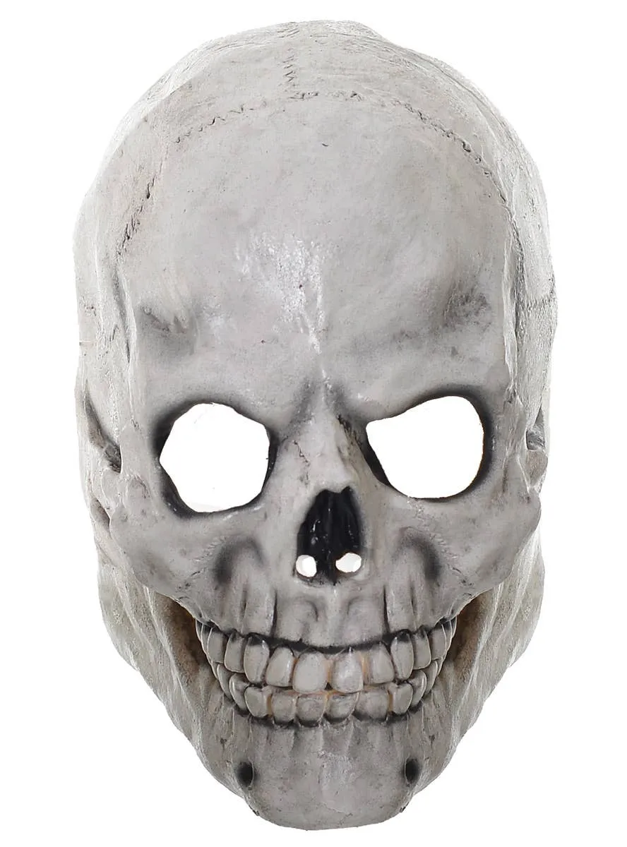 Human Skull Deluxe Full Head Rubber Halloween Mask