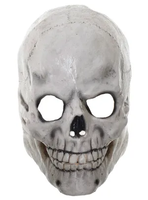 Human Skull Deluxe Full Head Rubber Halloween Mask