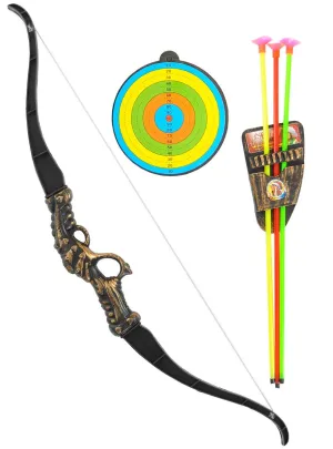 Hunter Bow and Arrows Toy Weapon Set with Target